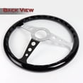 thumbnail image 4 of W-Power 14" Black Galaxy Colored Wood 6-Hole Spoke Chrome Center Steering Wheel, 4 of 6