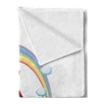 thumbnail image 2 of Mushroom Soft Flannel Fleece Blanket, Little Shroom House in Garden of Flowers Rainbow Fruit Trees Circus Tent Balloons, Cozy Plush for Indoor and Outdoor Use, 60" x 80", Multicolor, by Ambesonne, 2 of 5