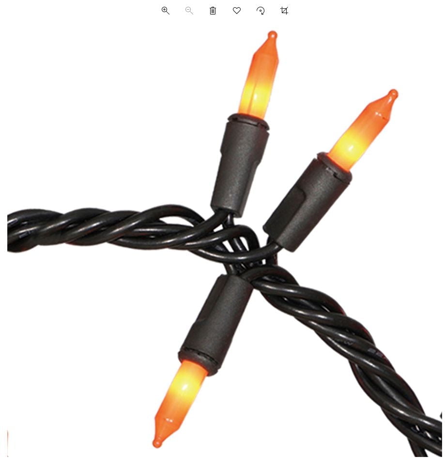 Way to Celebrate 120-Count Incandescent Garland Halloween Lights, Ceramic Orange