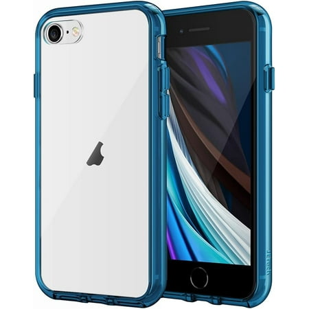 JETech Case for iPhone SE 3/2 (2022/2020 Edition), iPhone 8 and iPhone 7, 4.7-Inch, Shockproof Bumper Cover, Anti-Scratch Clear Back (Navy)