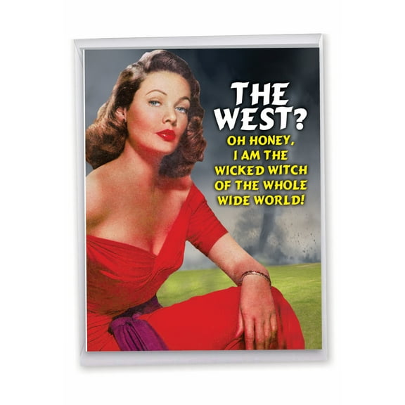 1 Jumbo Funny Birthday Greeting Card (8.5 x 11 Inch) - Wicked Witch of The World Birthday Card J1476