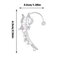 thumbnail image 2 of Zircon Butterfly Ear Cuff Clip Earrings Non Piercing Wrap Jewelry, 2 of 3