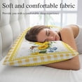 thumbnail image 5 of Yellow Sunflowers Floral Throw Pillow Covers Pastoral Wildflowers Leaf Yellow Plaid Decorative Lumbar Pillow Cover Rectangle Cushion Case for Sofa Couch Bed Living Room Bedroom 20 X 30 Inches, 5 of 9