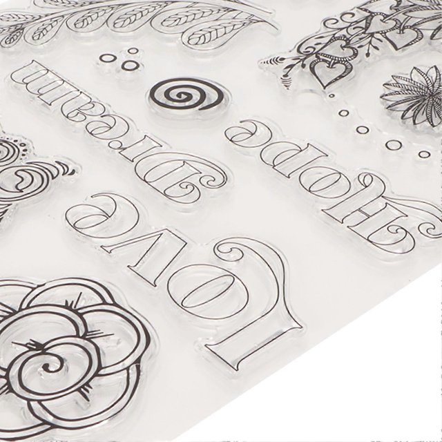10pcs Clear Stamps Exquisite Decorative Reusable Flower Leaf Clear Stamps for Card Making Craft Scrapbooking Journal DIY Decoration