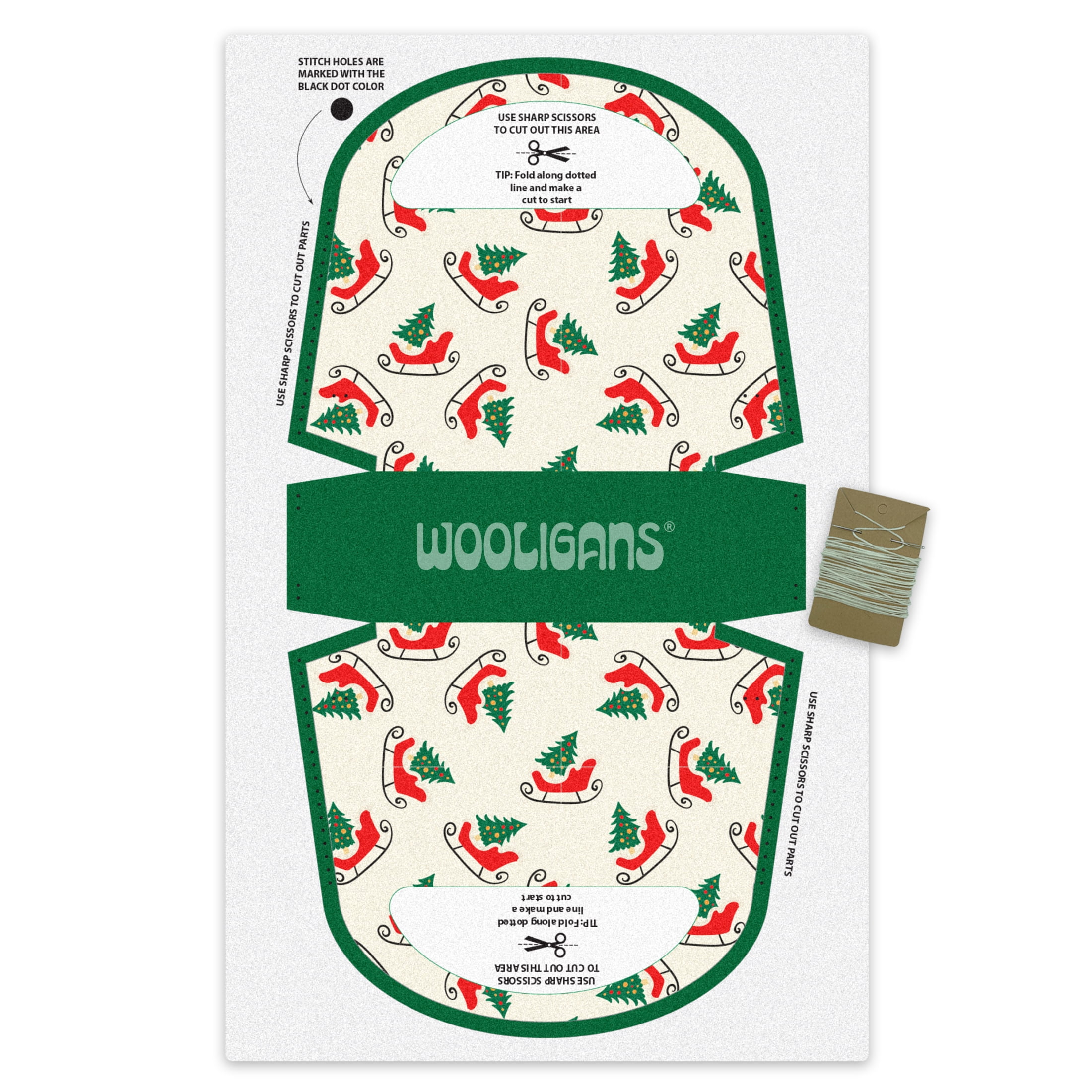 WOOLIGANS Gift Bag Cut & Sew Craft Kit