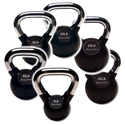 bodysolid kbcs105 chrome handle, rubber kettle bell set one each 530