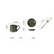 thumbnail image 2 of Taza de cerámica retro con rayas y lunares, taza for té de la tarde, taza de café con leche, taza nostálgica italiana, platillo y cuchara, 2 of 6