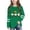 #0237-Green, variant on St. Patrick's Day Tops Crewneck Bagpipe Clover Print Long Sleeve Sweatshirts Parade Celebrations( Not for Adult) Gift
