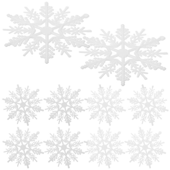 10 Pcs Snowflake Ornaments Children Toy Christmas Decoration White