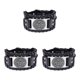thumbnail image 4 of Minnieouse Brazalete de cuero Estilo punk Pulseras anchas Pulseras Hombres Accesorio de moda Adornos de muñeca Regalo de cumpleaños Negro Plata Type1 NO1, 4 of 6