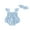 Blue, variant on Newborn Baby Girl Summer Clothes Fly Sleeve Plaid Print Ruffle Jumpsuit with Headband 2Pcs Cute Outfit Set