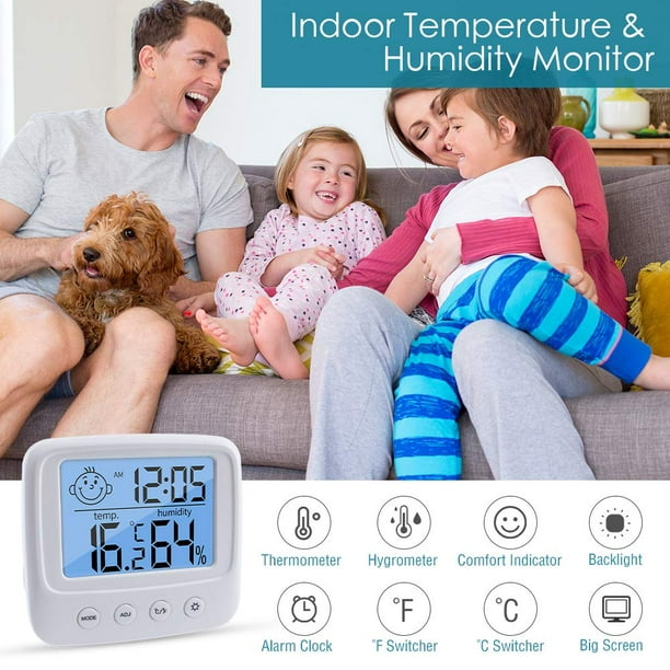 Thermomètre hygromètre intérieur numérique de haute précision, moniteur de  température et hygromètre, indicateur de confort thermo