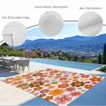 thumbnail image 3 of Bohemia Floral Outdoor Rug for Patio/Deck/Porch, Non-Slip Large Area Rug 5 x 7 Ft, Vintage Orange Pink Flowers Boho Style Beige Indoor Outdoor Rugs Washable Area Rugs, Camping Rug Carpet Runner, 3 of 8