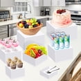 thumbnail image 3 of Pfeibk 7Pcs Buffet Risers and Stands, White Acrylic Food Risers for Buffet Table with Mini Signs, Food Display Risers for Party Dessert Table Display Set with Hollow Bottoms( 4" 5",6",7",8",9",10"), 3 of 7