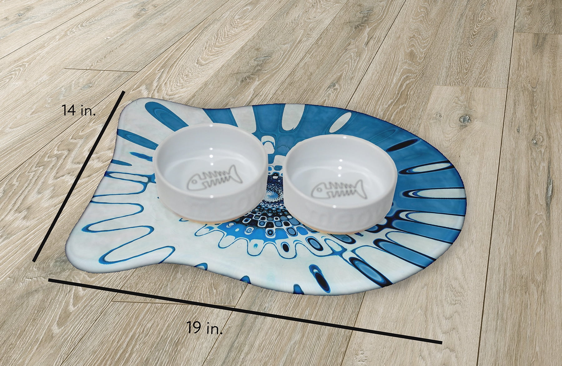 Simply Daisy Summer Spiral Fish Shape Pet Feeding Mat for Cats