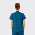 thumbnail image 2 of SPECTRUM UNIFORMS Wynd Women's Tuckable Scrub Top V-Neck Soft Fabric, Outfit Ideal for Women at Hospital Workspace, Medical Practice, Medical Professionals, and Nurses, 2 of 3
