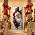thumbnail image 6 of cpengpj Durable Polyester Christmas Door Banner with Santa and Snowman Design, Multicolor Holiday Decor for Indoor/Outdoor, Front Porch, Wall, Home Party (90x180cm), 6 of 6