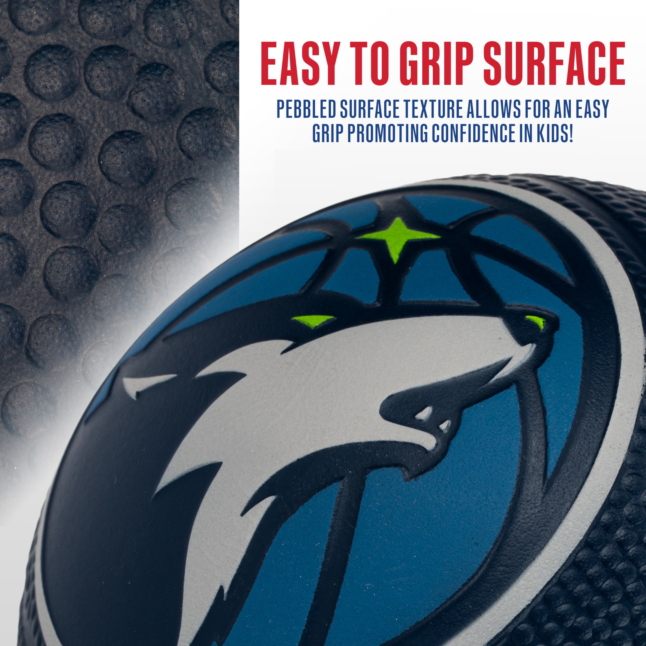 Franklin Sports NBA Minnesota Timberwolves Mini Foam Basketball - Kids 5.5" Inch Toy Basketball for Over the Door + Mini Indoor Basketball Hoops - NBA Fan Shop Soft Foam Indoor Kids Basketballs