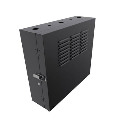 NavePoint 4U Vertical Server Rack Enclosure, Low Profile, 15.7" Deep, Max Weight Capacity 132 lbs - 4U Network Cabinet Vertical Wall Mount, Perforated, Black
