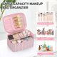 thumbnail image 3 of Bolsa de maquillaje OCHEAL, organizador de viajes y cosméticos, diseño floral rosa, 3 of 9