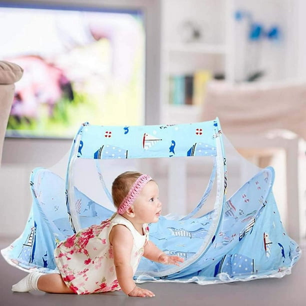 Baby Net FourPiece Set Folding Mosquito Nets with Pillow Music Bag