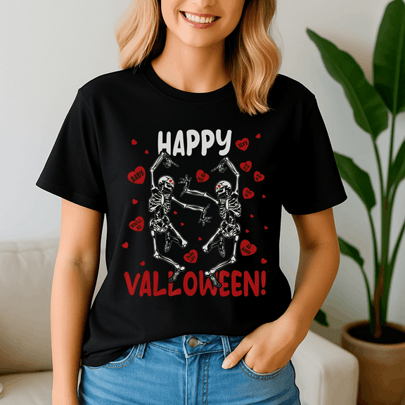 Happy Valloween Shirt, Skeleton Pumpkin Tshirt, Turkey Santa Dancing,Halloween Tee