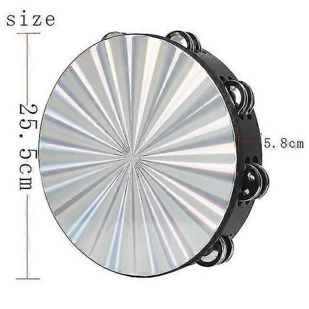 8"/ 10" Radiant Tambourine Hand Hand Drum With Double Row S Drum Percuss Instrument Toy