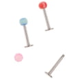thumbnail image 3 of 20 piezas moda lengua barra labio labret tragus anillos barra joyería - forma forma forma acrílica a rayas, 3 of 7