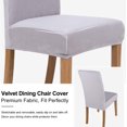 thumbnail image 4 of Smiry Velvet Stretch Dining Room Chair Covers Soft Removable Dining Chair Slipcovers Set of 4, Light Grey, 4 of 7