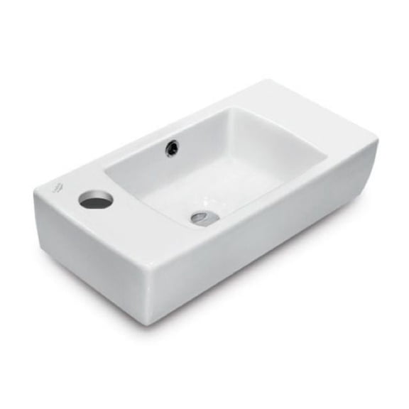 Nameeks 001600-U-One Hole Cerastyle 19-7/10" Ceramic Wall Mounted Bathroom Sink - White