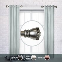 Domovina Spiros 1" Side Curtain Rods, 12-20 inches (Set of 2)-Color:Satin Nickel,Size:12-20"