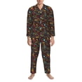 thumbnail image 3 of Salouo BBQ Barbecue Grill Print Button-Front Long Sleeve Pajama Set for Men, Soft 2Pjs Men's Long Sleeve Sleepwear-Medium, 3 of 7