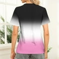 thumbnail image 4 of Xdegoge Summer Tops for Women Under 10 Plus Size Tees Short Sleeve V Neck T Shirt Fashion Gradient Printed Summer Tunic Tops Loose Fit Casual Blouses Previous Orders of The Week, 4 of 7