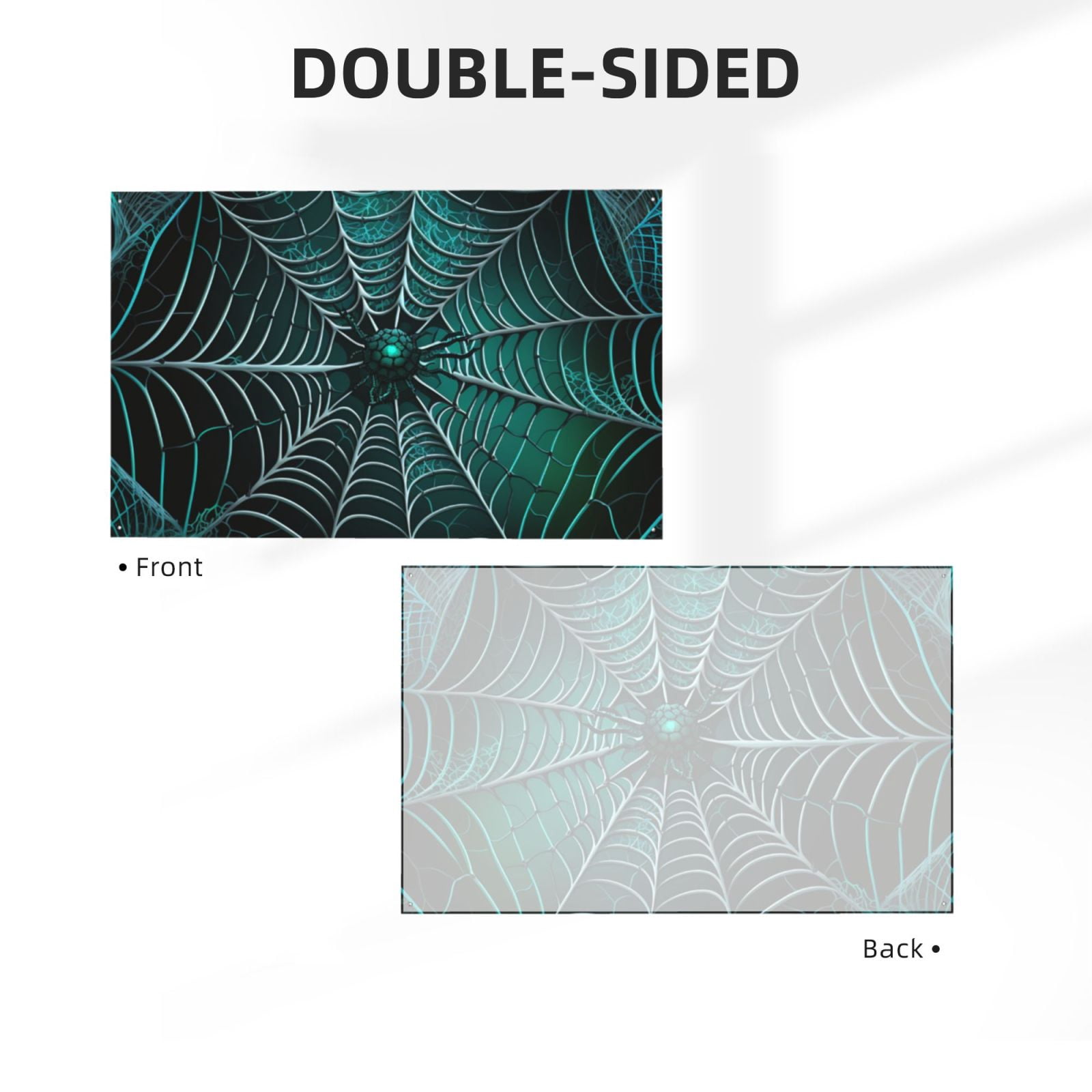 Spider Web Gothic Art Four Hole Decorated Banner Flag for Garden Yard Home Decoration Indoor Outdoor 4x6 Ft
