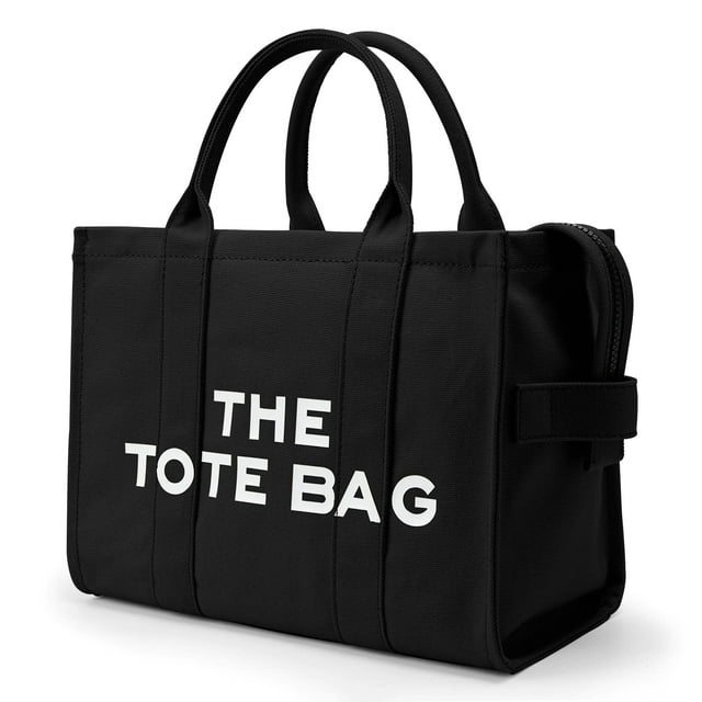 (Negro) Bolso de mano para mujer, bolso de lona, bolso de playa, bolso bandolera negro, bolso de mano, bolso de mano pequeño