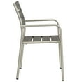 thumbnail image 3 of Modway Fauteuil de Salle à Manger en Aluminium pour Patio Extérieur Shore en Argent/gris, 3 of 4