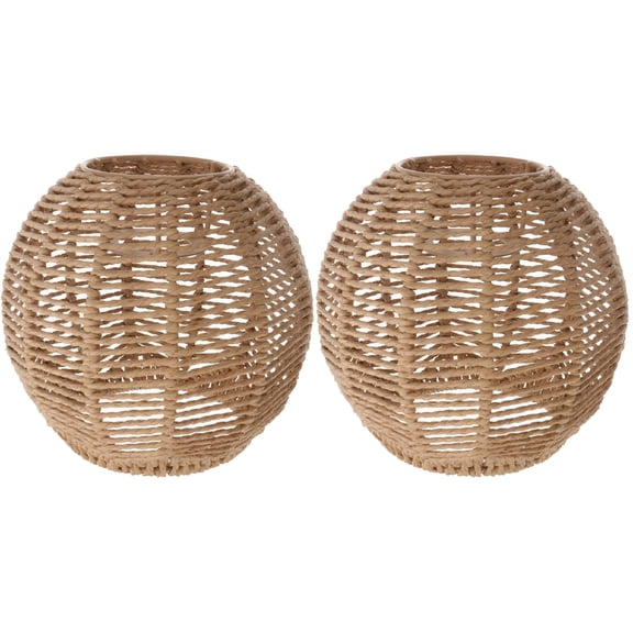 HIBIBUD Lamp Light Rattan Shade Woven Pendant Lampshade Chandelier Wicker Fixture Shades Lights Basket Cover Ceiling Hanging