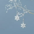 thumbnail image 4 of Sterling Silver Snowflake Drop Earrings | Dainty Crystal Dangle Earrings | Christmas Jewelry for Women & Teens, 4 of 5