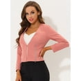 thumbnail image 3 of Abrigo corto Allegra K para mujer sin cuello con cremallera Rosa Prof Ado M, 3 of 5