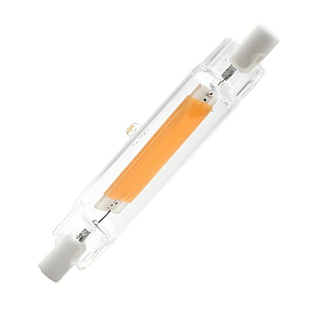 Lámpara LED R7S de cristal COB de doble extremo con enchufe horizontal de 78 mm y 118 mm