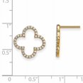 thumbnail image 2 of Beautiful 14k Diamond Quatrefoil Design Post Earrings, 2 of 2