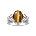 thumbnail image 1 of RYLOS Bagues pour Femmes Bague en Argent Sterling 12X10MM Pierre Précieuse & Diamants Grande Bague pour Doigt Moyen Ou Pointeur Il de Tigre Bijou Taille 12, 1 of 6