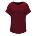 thumbnail image 2 of Yuyuzo Chandails Grande Taille pour Femmes Manches Courtes Col Rond Pull Tricoté Hauts Amples, 2 of 5