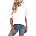 thumbnail image 3 of Womens Oversized T Shirts Loose Fit Crewneck Short Sleeve Tops Summer Casual Blouse Y2K 2025 Basic Tee White M, 3 of 9