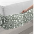 thumbnail image 2 of Nature Bed Skirt, Horizontally Arranged Monochromatic and Geometric Leaf Motifs with Stripes, Elastic Bedskirt Dust Ruffle Wrap Around for Bedding Decor, 4 Sizes, Dark Green and White, by Ambesonne, 2 of 2