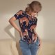 thumbnail image 3 of Balery Leopard Print Body de cuello redondo de manga corta para mujer Tops de manga corta Tops básicos-Medium, 3 of 7