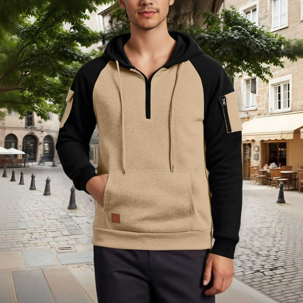 MHFRRA Sudadera con Capucha y Bolsillo Frontal Tipo Cangurera para Un Ajuste Informal y Cómodo Caqui