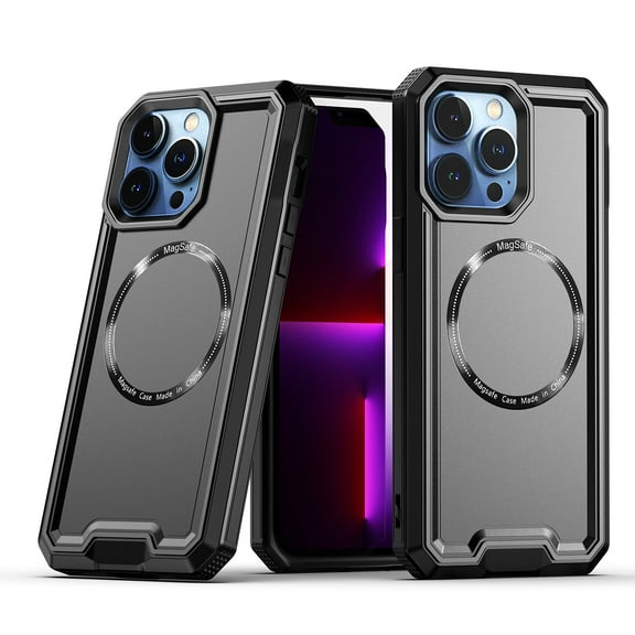 For Apple iPhone 11 /6.1" Hybrid Armor Hard PC TPU Rubber Compatible with MagSafe Shockproof Drop Protection Cover ,Xpm Phone Case [ Black ]