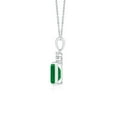 thumbnail image 2 of ANGARA Natural 1 Ct Emerald-Cut Emerald Pendant with Diamond Trio in 925 Sterling Silver for Women (Size-7x5mm) | May Birthstone, Anniversary, Jewelry Gift for Women | Natural Emerald Necklace, 2 of 8