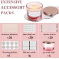 thumbnail image 3 of CONNOO 6 Pack 16 oz Candle Jars - 3 Wick Pink Empty Glass Candle Jars Come with Metal Lids Sticky Warning Labels and a Candle Wick Kit for Candle Making- Dishwasher Safe, 3 of 7